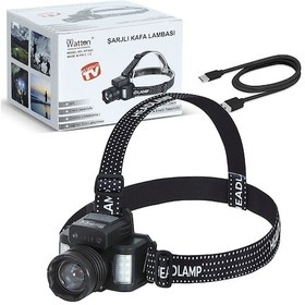 Resim Sensörlü Cree Tg Led Şarjlı Kafa Lambası Watton Wt-625 Renkli 