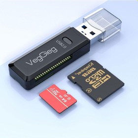 Resim VegGieg Usb 2.0 SD ve Micro SD Hafıza Kart Okuyucu Siyah 