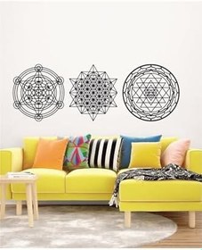 Resim Karakoç Eğitim Araçları Tetrahedron, Metatron Cube, Sri Yantra, Duvar Süsü Duvar Dekoru, Üçlü Tablo.metal Değildir. 
