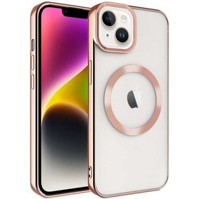 Resim İphone 14 Uyumlu Magsafe Wireless Şarj Özellikli Zore Setro Silikon-rose Gold 