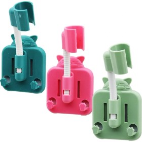 Resim Go İthalat Renkli Plastik - Oturan Kedi Figürlü Duş Askısı 4 Yön Oynar Başlık (5224) 