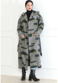 Resim Winter Desen Oduncu Kuşaklı Kap / Bordo - F0505 Haki 