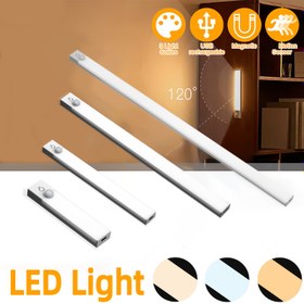 Resim LED Hareket Sensörlü Dolap Işıkları - Ayarlanabilir, USB Şarj Edilebilir, 3 Renk Modu (3000K/4500K/6000K), Gece Lambası, Yatak Odası, Merdiven, Mutfak, Piyano Odası ve Dans Stüdyosu için, Yanıbaşında Okuma Işıkları, Anneler Günü hediye seçenekleri 