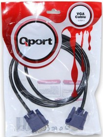 Resim QPORT Q-VGA1.5 15 PİN FİTRELİ 1.5 METRE ERKEK ERKEK MONİTÖR KABLO 