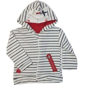 Resim 2297 Kız Bebek Sweet Cat Çizgili Penye Hırka Ekru 