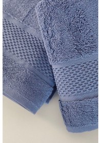 Resim %100 Pamuk Banyo Havlu Seti-long Twist İplik-yüksek Su Emici Ve Yumuşak Indıgo Indigo 