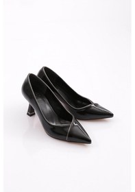 Resim Dgn 770 Kadin Topuklu Ayakkabi Siyah Kırışık 