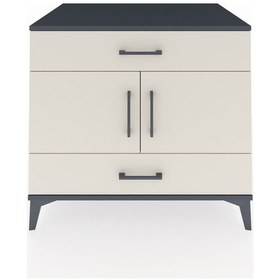 Resim Kronos Şifonyer 2 Raflı 2 Çekmeceli 2 Kapaklı 88x59x80 Antras... Antrasit 