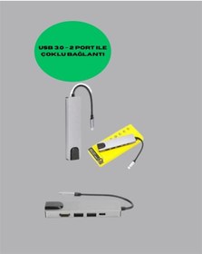 Resim Type C Dönüştürücü - 2 Usb3.0, Sd/ms, 4k Hdmı & Rj45 İle Profesyonel Kullanım 