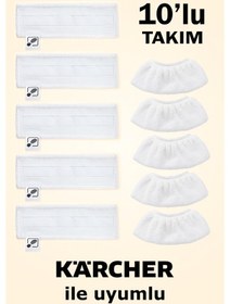 Resim Karcher Easyfix Serisi Uyumlu 10'lu Mop Bezi Takımı 