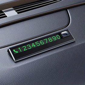 Resim Manyetik Neon Parlayan Araç Telefon Kartı ve Geçici Park Etiketi - Gece Görünürlüğü İçin Acil İletişim Bilgisi Göstergesi, Gösterge Paneli Aksesuarı 