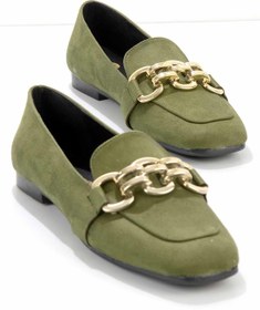 Resim Bambi Yesil Süet Kadın Loafer Ayakkabi K01641166502 