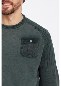 Resim Montenegro Vintage Cepli Erkek Kazak - Haki 