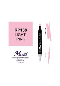 Resim Çift Uçlu Marker Grafik Çizim Kalemi 138 Açık Pembe 