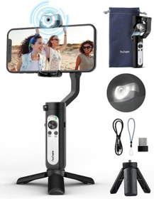 Resim Hohem Akıllı Telefonlar İçin Gimbal Stabilizator Uzaktan Kumandalı ve Işıklı Ultra Hafif 360 Derece Dönebilen Başlık Android ve iPhone Katlanabilir Video Kaydı için Sabitleyici isteady V2 (Siyah) 