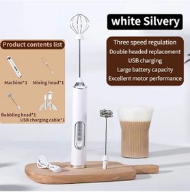 Resim Turcoshop11 Senbowe Şarj Edilebilir Kablosuz Çırpıcı - Paslanmaz Çelik Süt Köpürtücü, White Diğer 