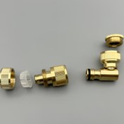 Resim 360° Dönebilen Pirinç Bahçe Hortumu Bağlantısı 1/2" Hızlı Bağlantı ile - Verimli Sulama ve Çim Sulama için Dayanıklı Metal Açılı Nipel Adaptörü 