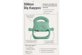 Resim Eco Lounge Koyu Yeşil Bebek Silikon Diş Kaşıyıcı 