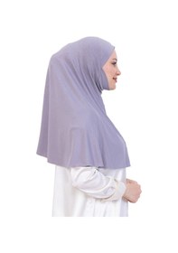 Resim Modish Group Hazır Başörtüsü Pratik İslami Giyim Penye Peçeli Türban Namaz İçin Yumuşak Eşarp Gri 