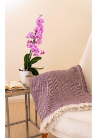 Resim Tabu Home Dokuma Cozy Comfort Bordo Tv Battaniyesi 