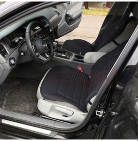 Resim 3'lü Siyah Oto Koltuk Minderi Set-ergonomik Lüks Koltuk Minderi-ön 2 Koltuk Ve Arka Oturak 