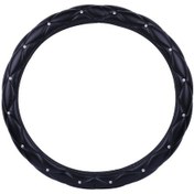 Resim Geeroyoo Kadınlar İçin Kristalli Siyah Pu Deri Spor Direksiyon Kılıfı - Kaymaz Ve Şık 