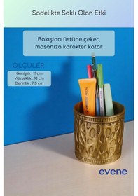 Resim Kalemlik Masa Kalemliği Organizer Kalemlik Altın Eskitme Renk Model 76 Çok Renkli 