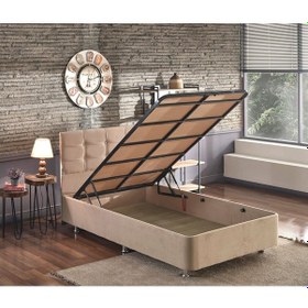 Resim Nironyatak Niron Polo Baza Ve Başlık Seti -120X200 Cm Tek Kişilik Sütlü Kahv 