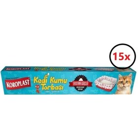 Resim Koroplast Ekstra Büzgülü Kedi Kumu Torbası 7'Li 82 X50Cm 15 Paket 