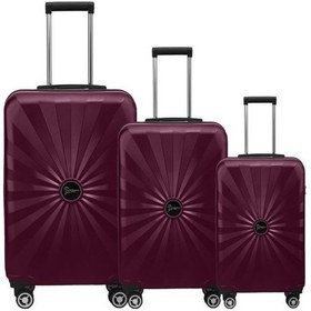 Resim 3'lü Valiz Seti Polikarbon Valiz 4x2 Teker Bordo 1809 Bordo 