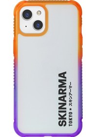 Resim İphone 13 Uyumlu Kılıf Şeffaf Airbag Tasarımlı Skinarma Hade Kapak Mor - Turuncu 