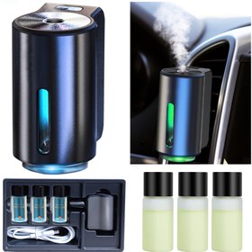 Resim Akıllı Araba Hava Difüzörü, Üç Ayarlanabilir Kokulu Araç Hava Ferahlatıcıları, Araç için Nemlendirici Esansiyel Yağ Difüzör 