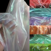 Resim 3yards/5yards 150cm Lazer Tül Kumaş Organze Cam İplik Renkli Dikiş Ağı Şeffaf Şifon Sahne Giyim Şeffaf 