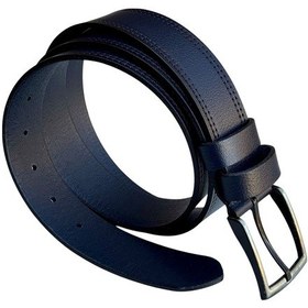 Resim Süzer Deri 4 Cm. Spor Model Hakiki Deri Kenarları Dikişli Erkek Kemer Lacivert 