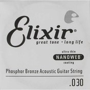 Resim Elixir 14130 Nanoweb Phosphor Bronze Tek Akustik Gitar Teli (30) 