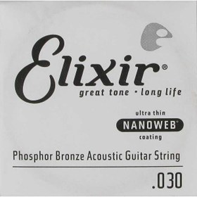 Resim Elixir 14130 Nanoweb Phosphor Bronze Tek Akustik Gitar Teli (30) 