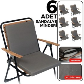 Resim Xpermate 6'lı Arkalıklı Sandalye Minderi Fermuarlı 40x40 Antrasit 