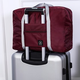 Resim 1 adet Şık Katlanabilir Seyahat Duffel Çantası Gri Acentlerle - Büyük Kapasiteli Kanvas Tote Fermuar Kapatma ve Ayrılabilir Omuz Askısı ile - Hafta Sonu Tatilleri ve Spor Salonu Gezileri için Mükemmel 