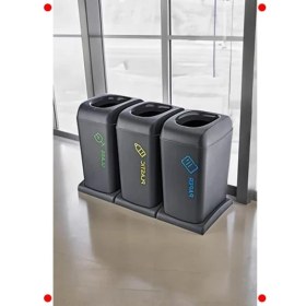 Resim MarkEntegra 3'lü Tekerlekli Geri Dönüşüm Kutusu Seti 40L 