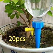Resim 20 adet Otomatik Pot Sulama Damlama Sitemi - Dayanıklı Plastik Damlama Emitters Mavi ve Sarı Bileşenlerle, Ev Bahçesi, Seracılık, Saksı Bitkileri için Kolay Kurulum - Konsantre Nem Dağıtımı, Bitki Nemlendirici, Şık Tasarım, Yüksek Kaliteli Yapım 
