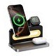 Resim Bix TPS02 Telefon TWS Kulaklık Akıllı Saat iPhone AirPods Apple Watch Uyumlu 3’in 1 15 W Kablosuz Manyetik Şarj Standı 