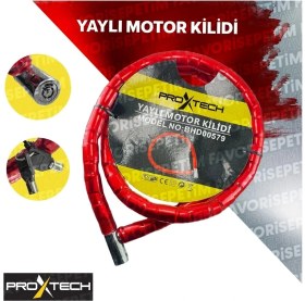 Resim Proxtech Profesyonel 150 cm Motosiklet Kilidi Bisiklet Kilidi Yaylı Motor Kilidi 
