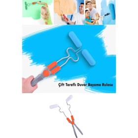 Resim Buffer Profesyonel Çift Taraflı Silindirik Duvar ve Köşeleri Boyama Rulosu 