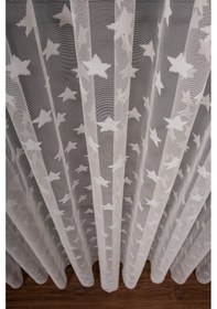 Resim Yıldız Desen Örme Tül Perde 