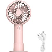 Resim Mini Usb Şarj Edilebilir Elektrikli El Tipi Vantilatör Taşınabilir Vantilatör Kutulu Pembe 