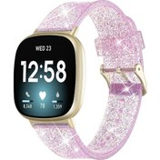 Resim Sones Fitbit Versa 3 Simli Toz Silikon Saat Kordonu 