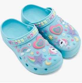 Resim Skechers Heart Charmer - Girly Land Kids Lights Slipper Bantlı Işıklı Çocuk Terlik Mavi 