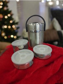 Resim Russet 2 Lt Çelik Yemek Termosu 3 Katlı (2-6 SAAT SICAK SOĞUK) Inox Sefer Tası 