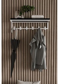 Resim Aju Portmanto Duvar Askısı 6 Kanca Geniş Askılık Elbise Palto Şemsiye Askısı Banyo Mutfak Ev Askılığı Beyaz 