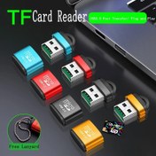 Resim Alüminyum Alaşımlı Kart Okuyucu Anahtarlık Taşınabilir Mini Yüksek Hızlı Mikro SD Cep Telefonu TF Bellek Kartı Okuyucusu 